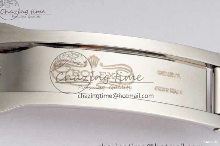 DIWF 904L SA3235 1:1 YG DateJust on Steel Bracelet Jubilee 36mm Best SS Markers Gray Dial Edition Green 0404